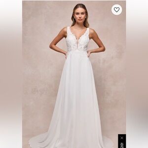 Forever Promised White Chiffon Embroidered Sequin Maxi Dress